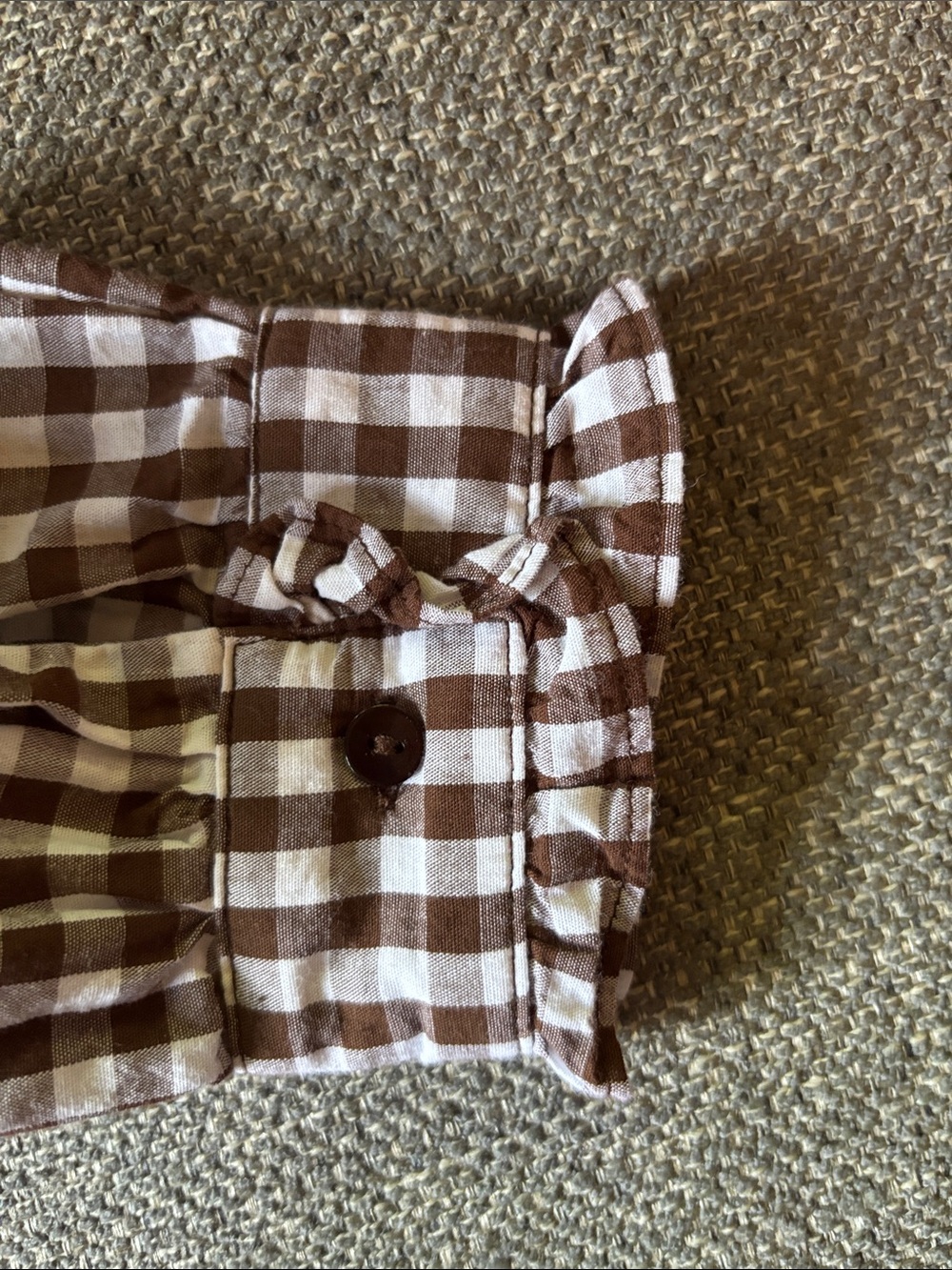 White and brown plaid blouse, NWOT - Picture 4 of 6